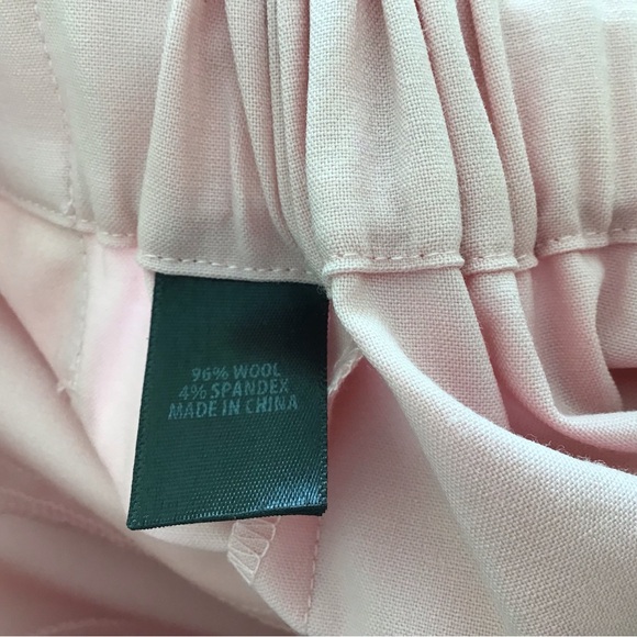 St John Modern Stretch Pants Pink Lightweight Tropical Wool Zip Ankle Small - Picture 7 of 7